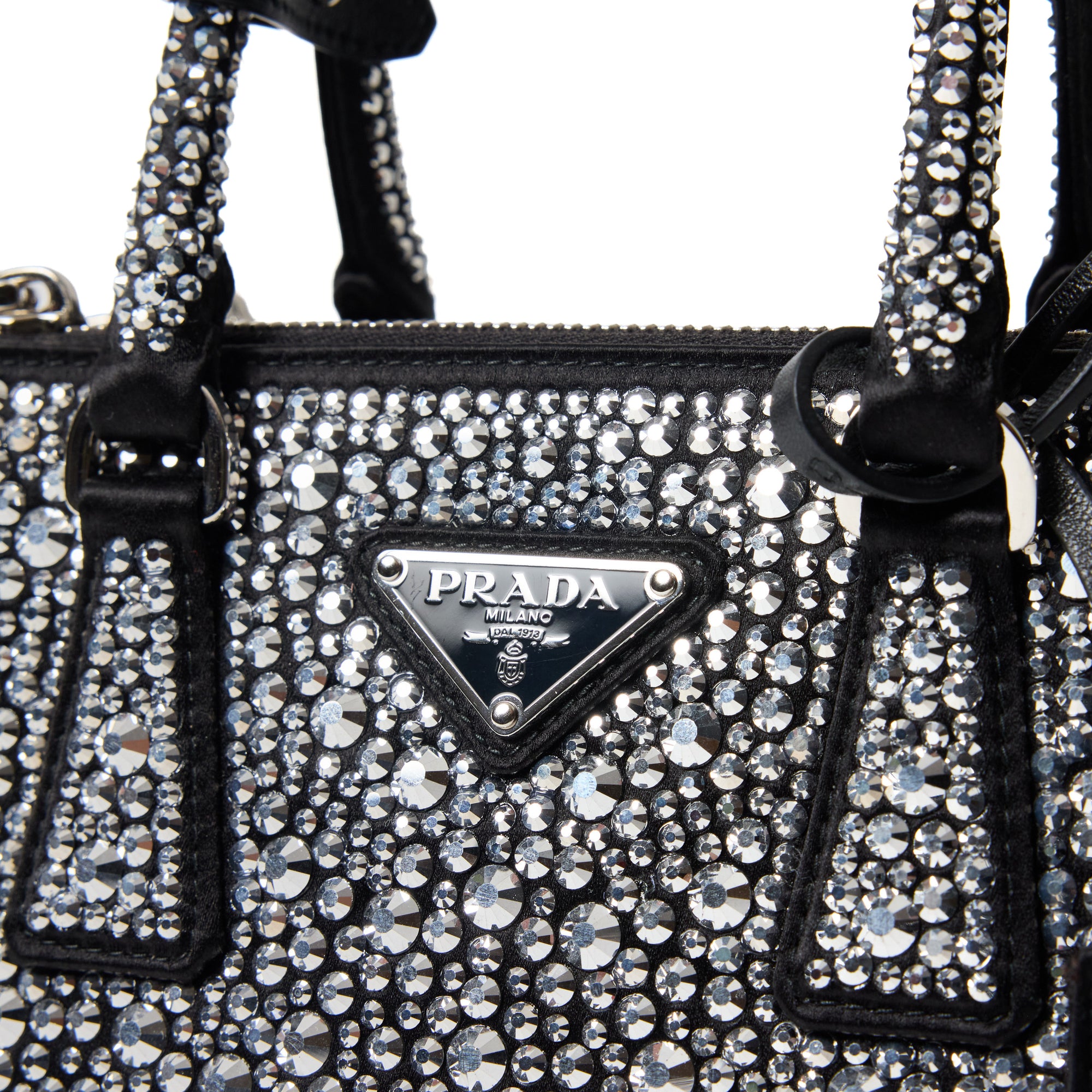 Prada Galleria satin mini-bag with crystals