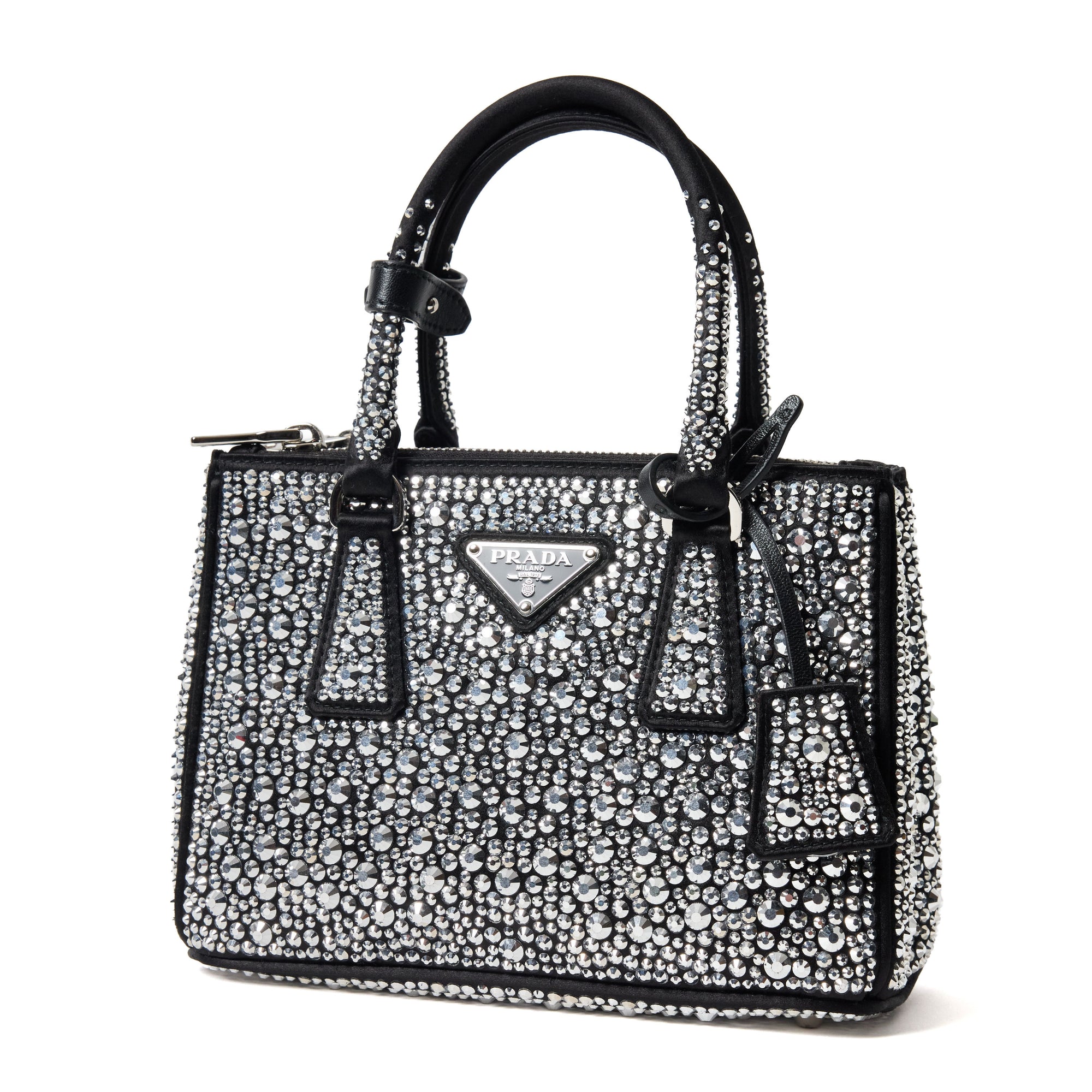 Prada Galleria satin mini-bag with crystals