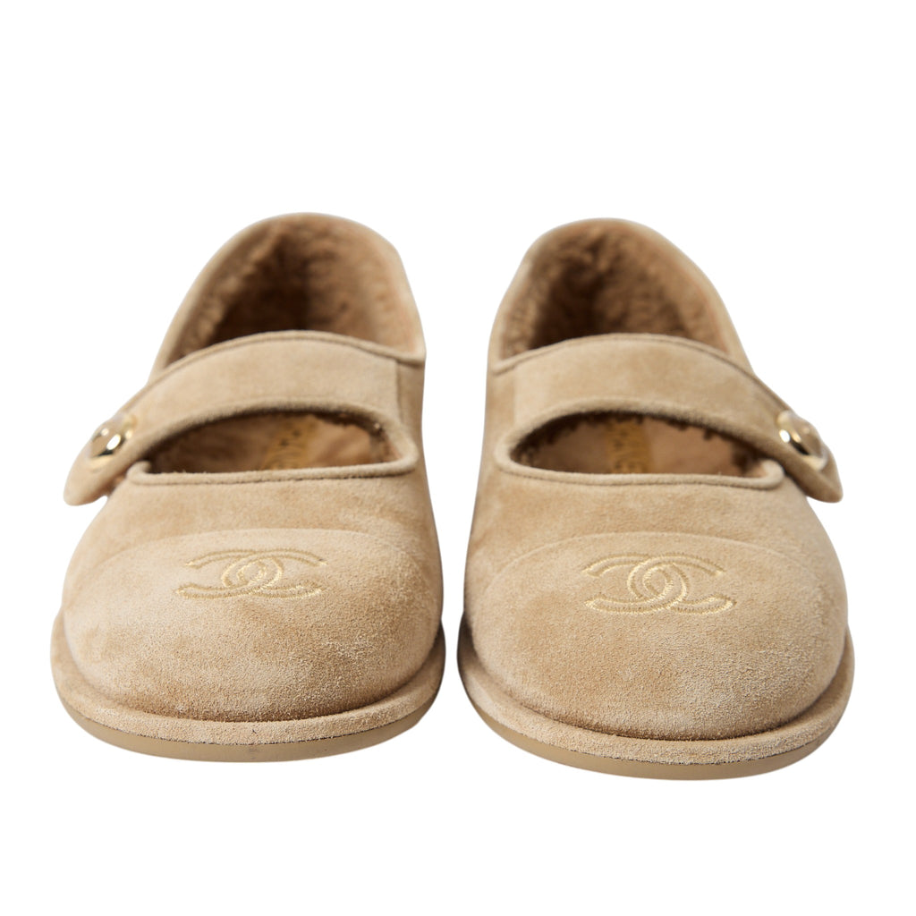 Chanel Shearling Mary Jane Size 9