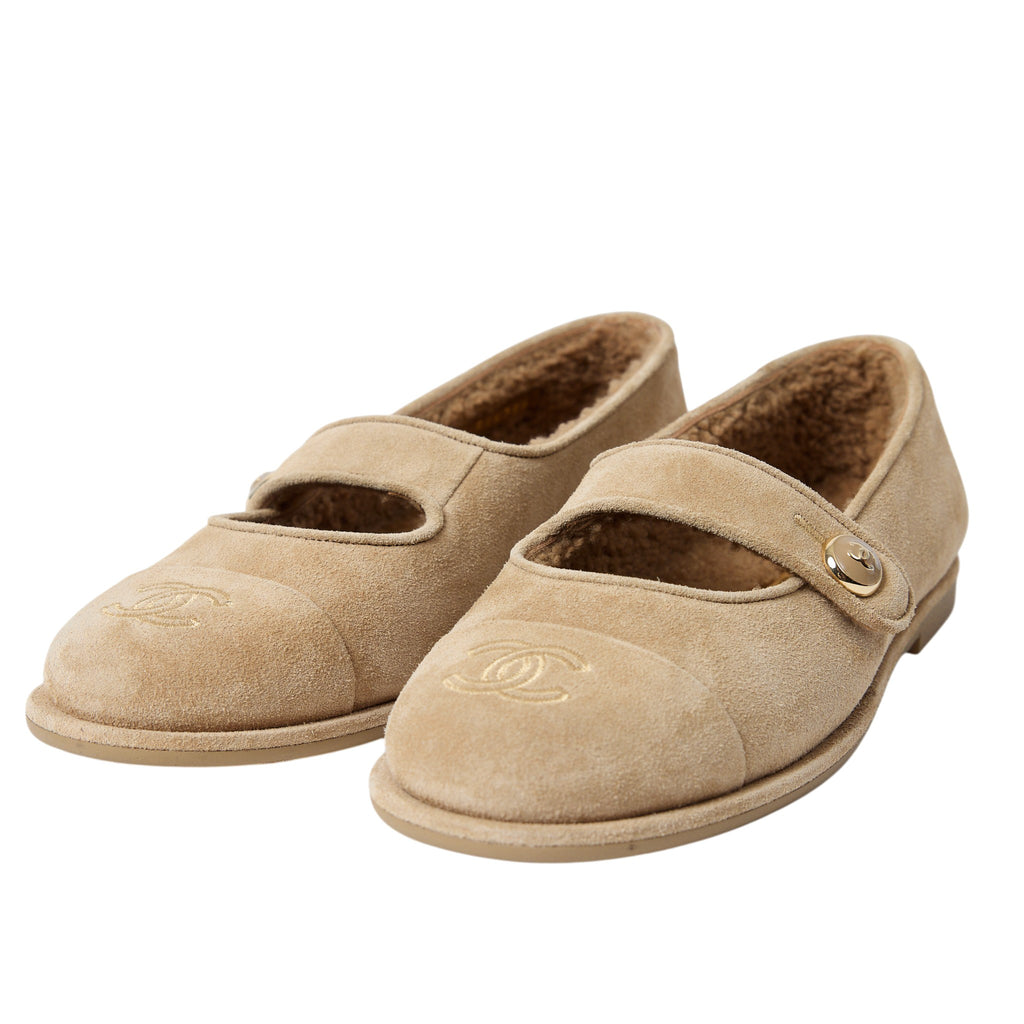 Chanel Shearling Mary Jane Size 9