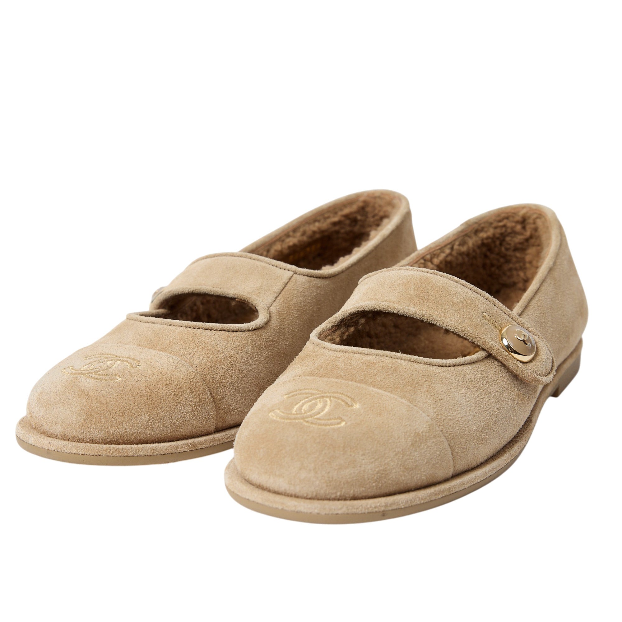 Chanel Shearling Mary Jane Size 9