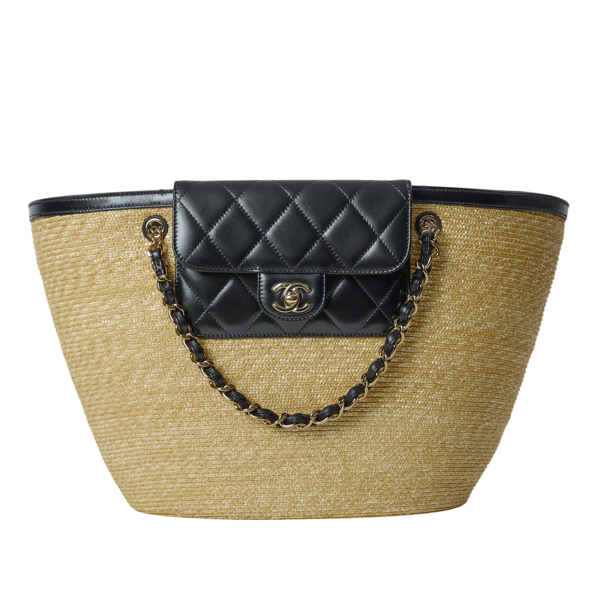 Chanel Raffia Shopping Bag