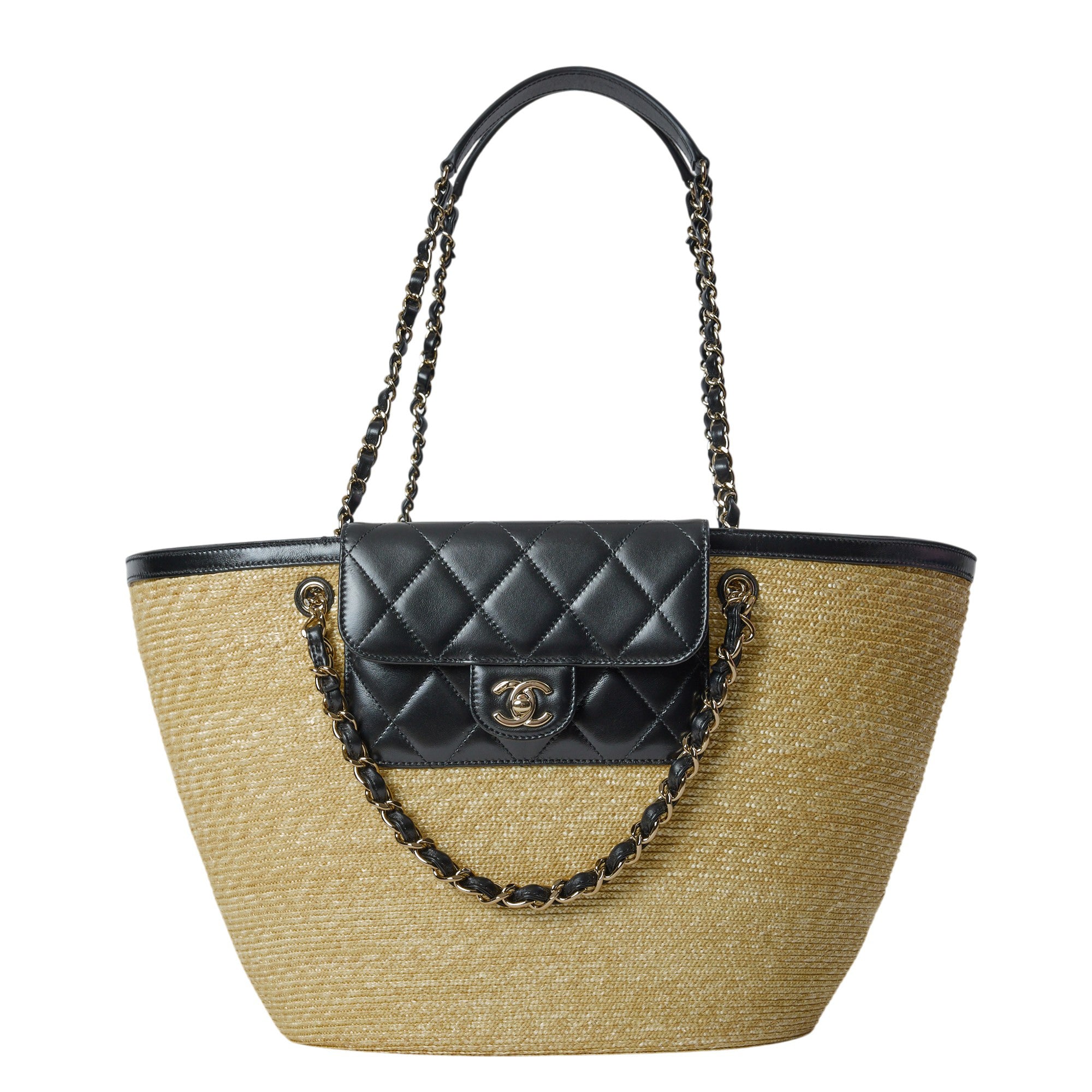 Chanel Raffia Shopping Bag