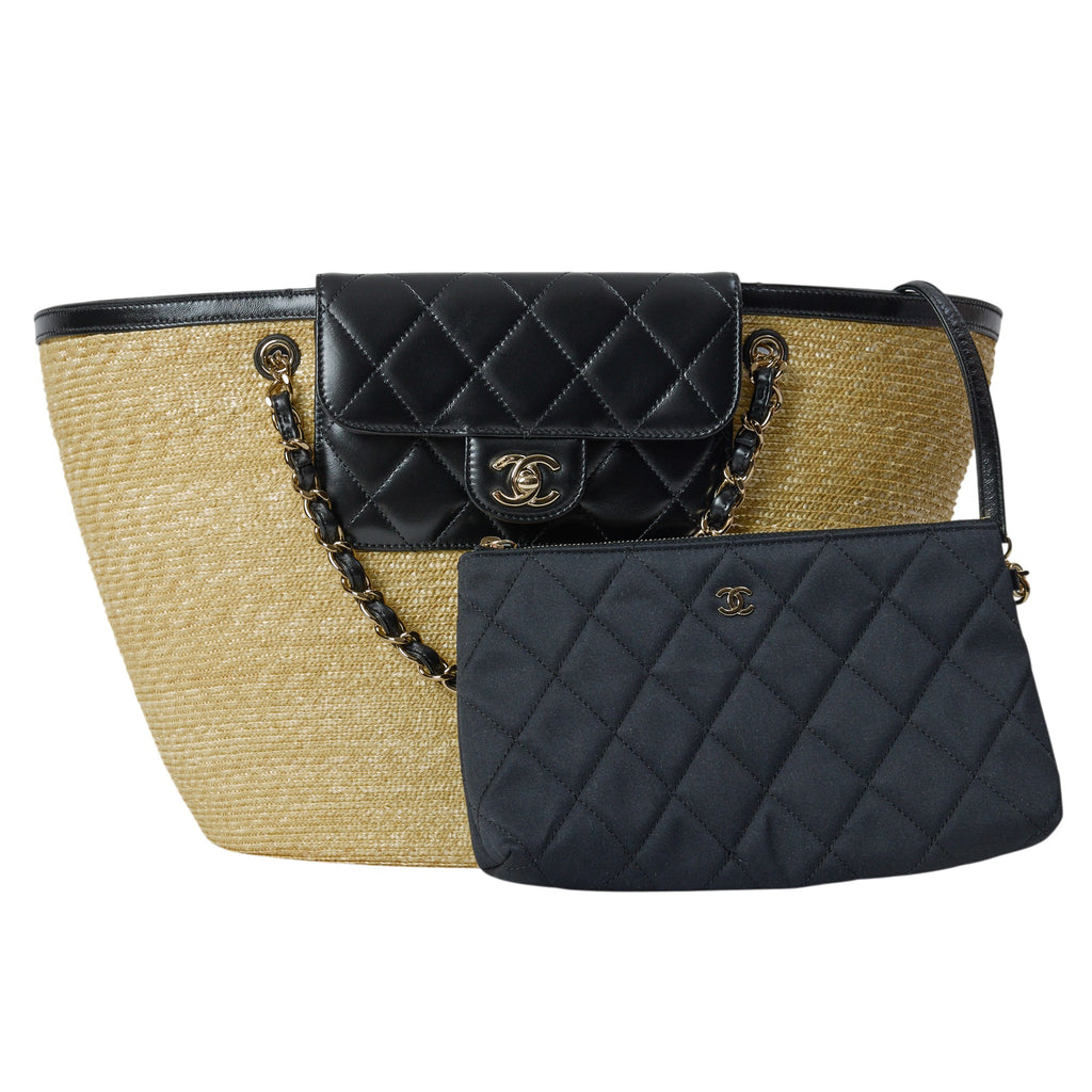Chanel Raffia Shopping Bag
