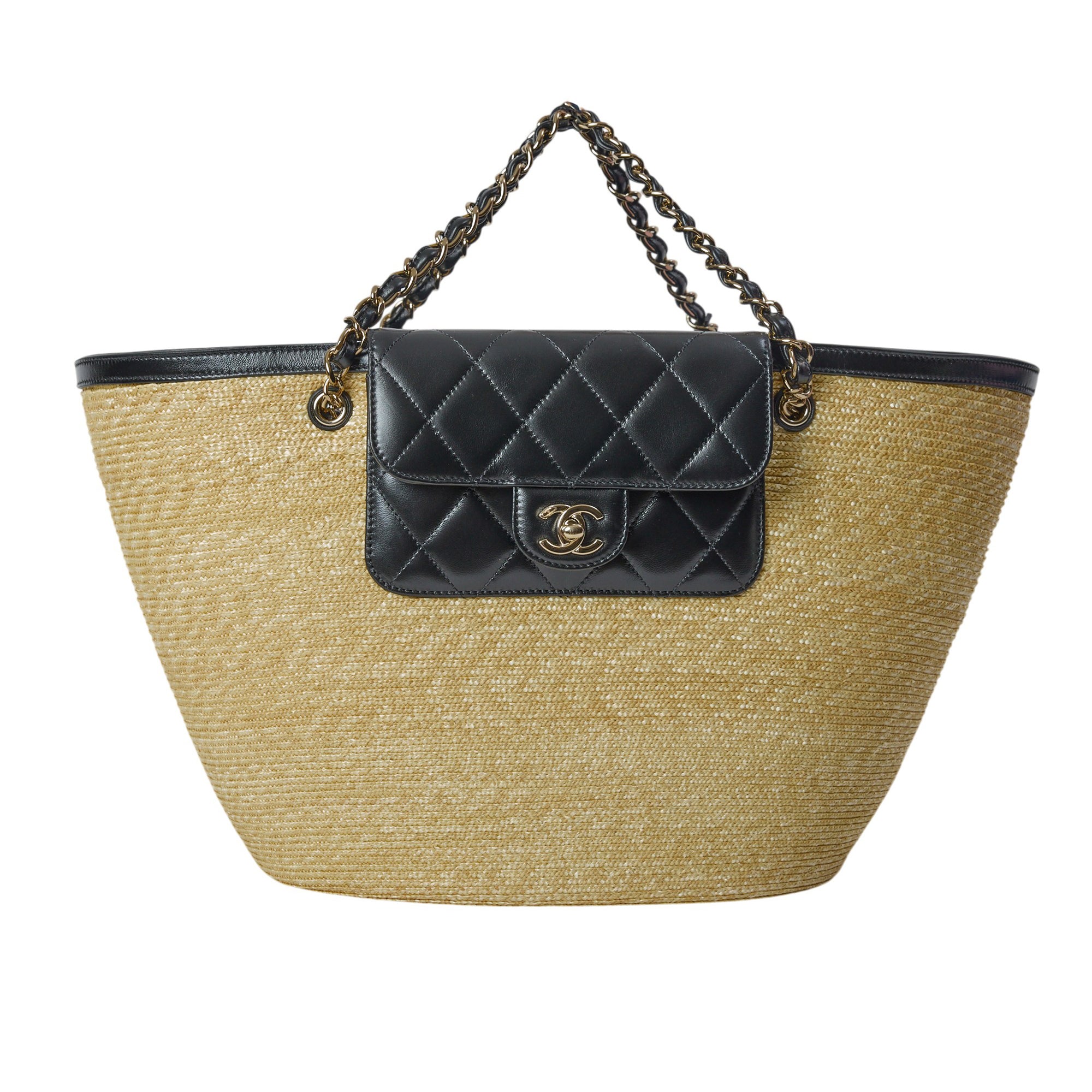 Chanel Raffia Shopping Bag