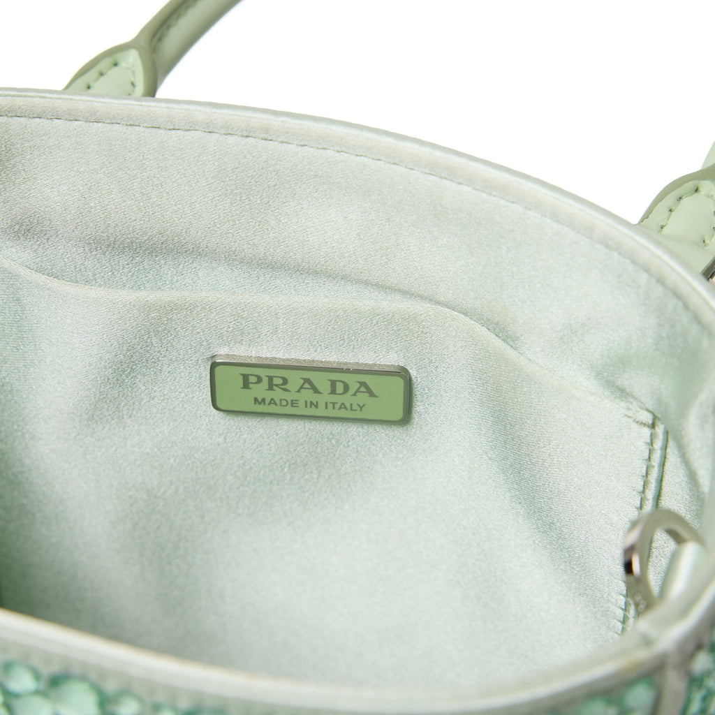 Prada Vertical Satin mini-bag with crystals