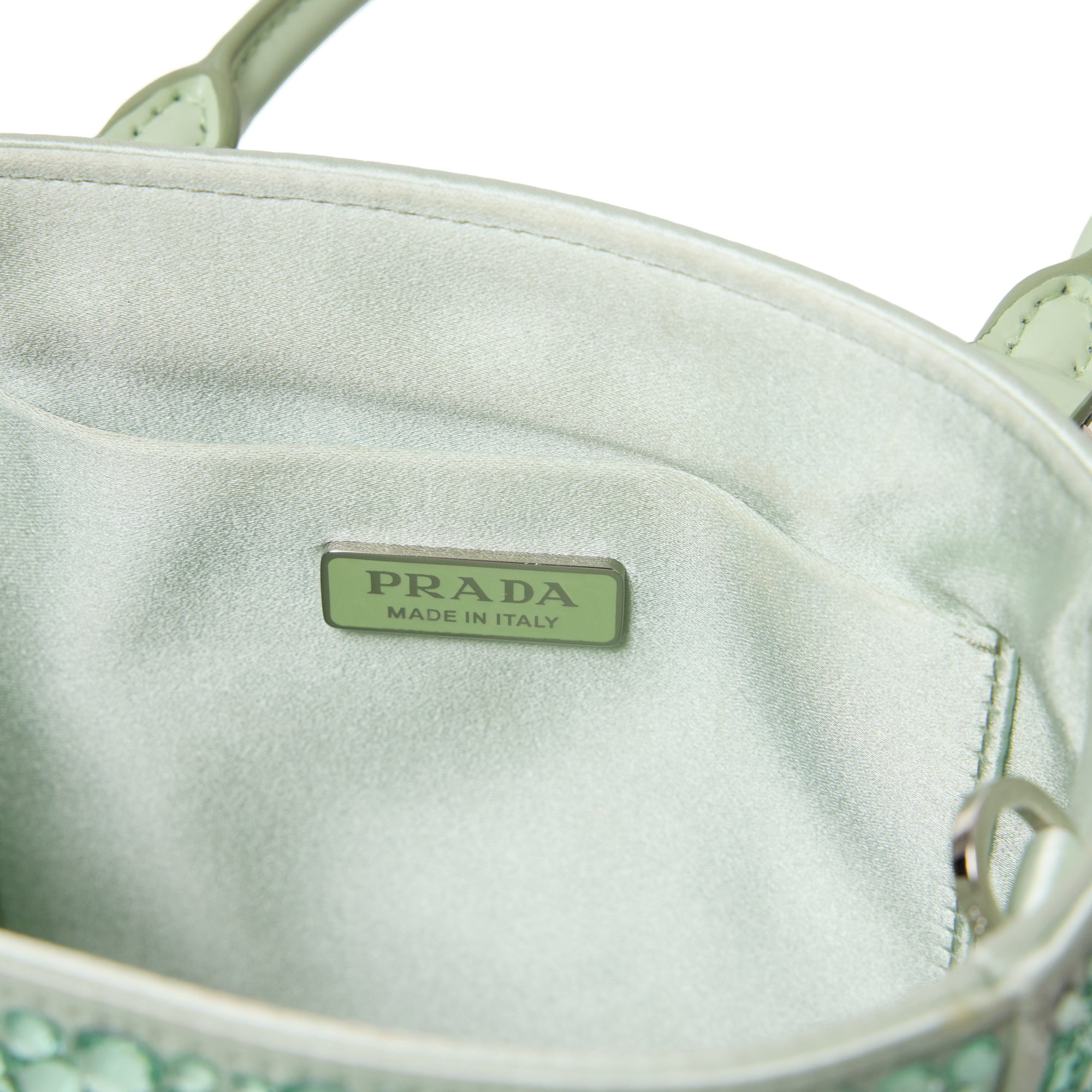 Prada Vertical Satin mini-bag with crystals