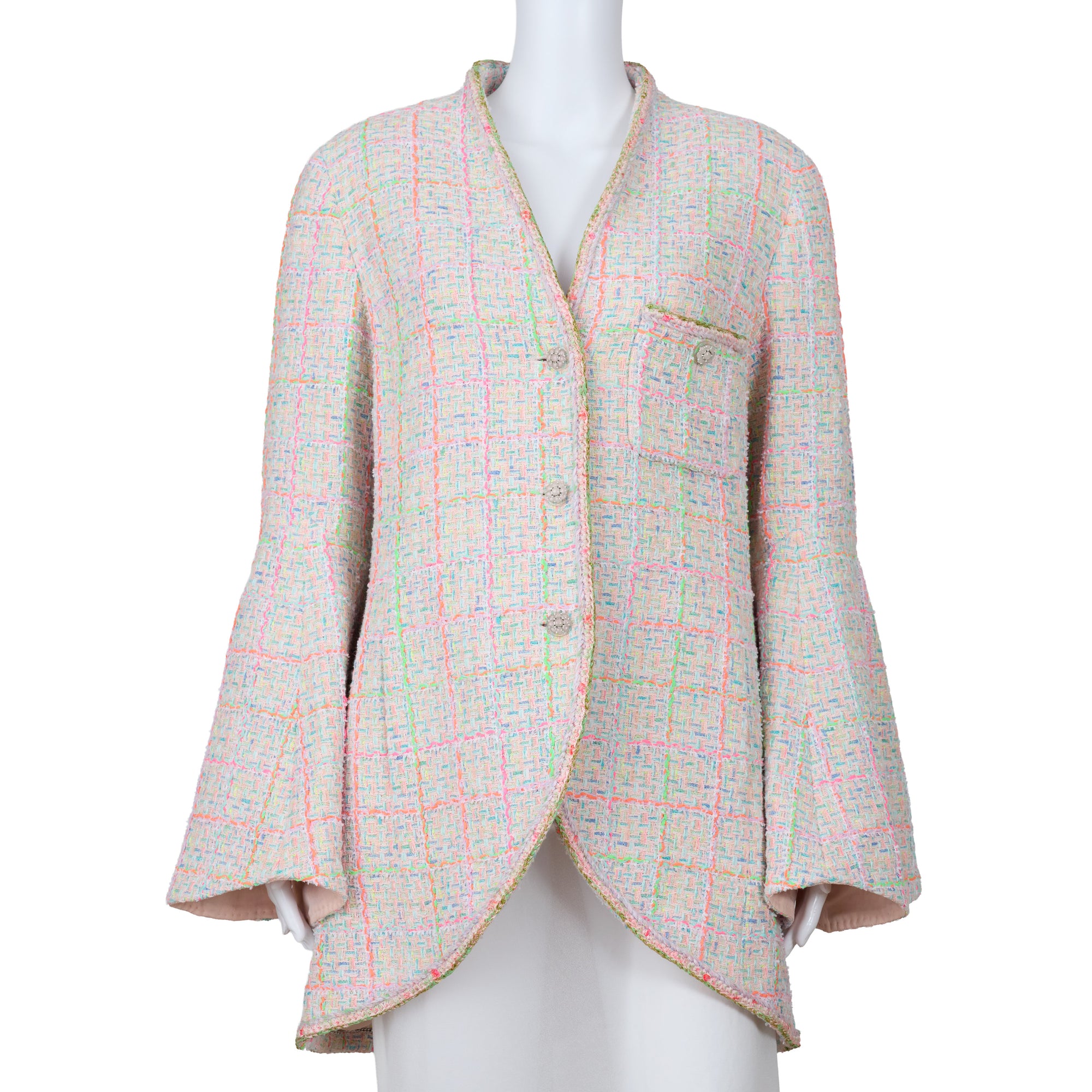 Chanel Multi Tweed Jacket Size 10