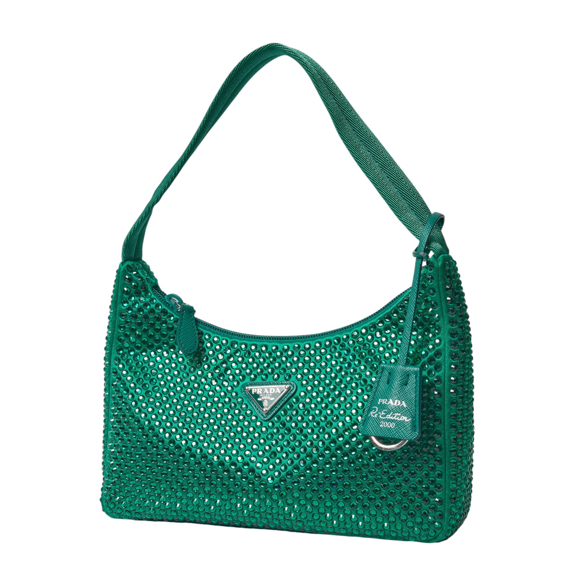 Prada Re-Edition 2000 Satin mini-bag with crystals