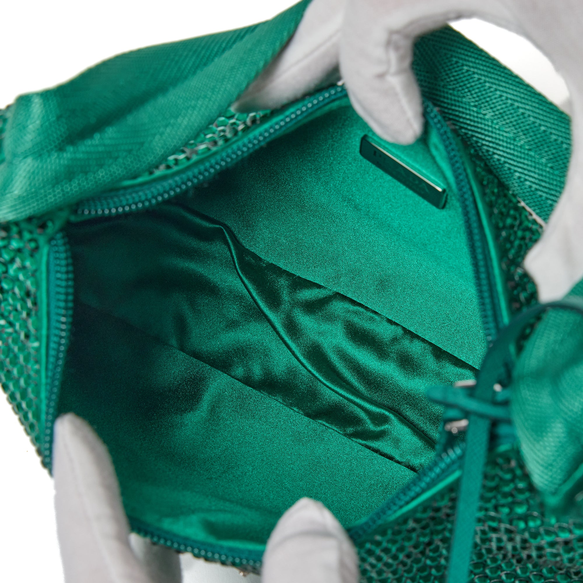 Prada Re-Edition 2000 Satin mini-bag with crystals