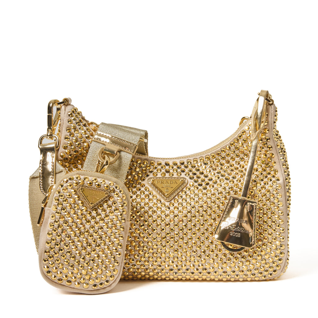 Prada Re-Edition 2005 Satin mini-bag with crystals