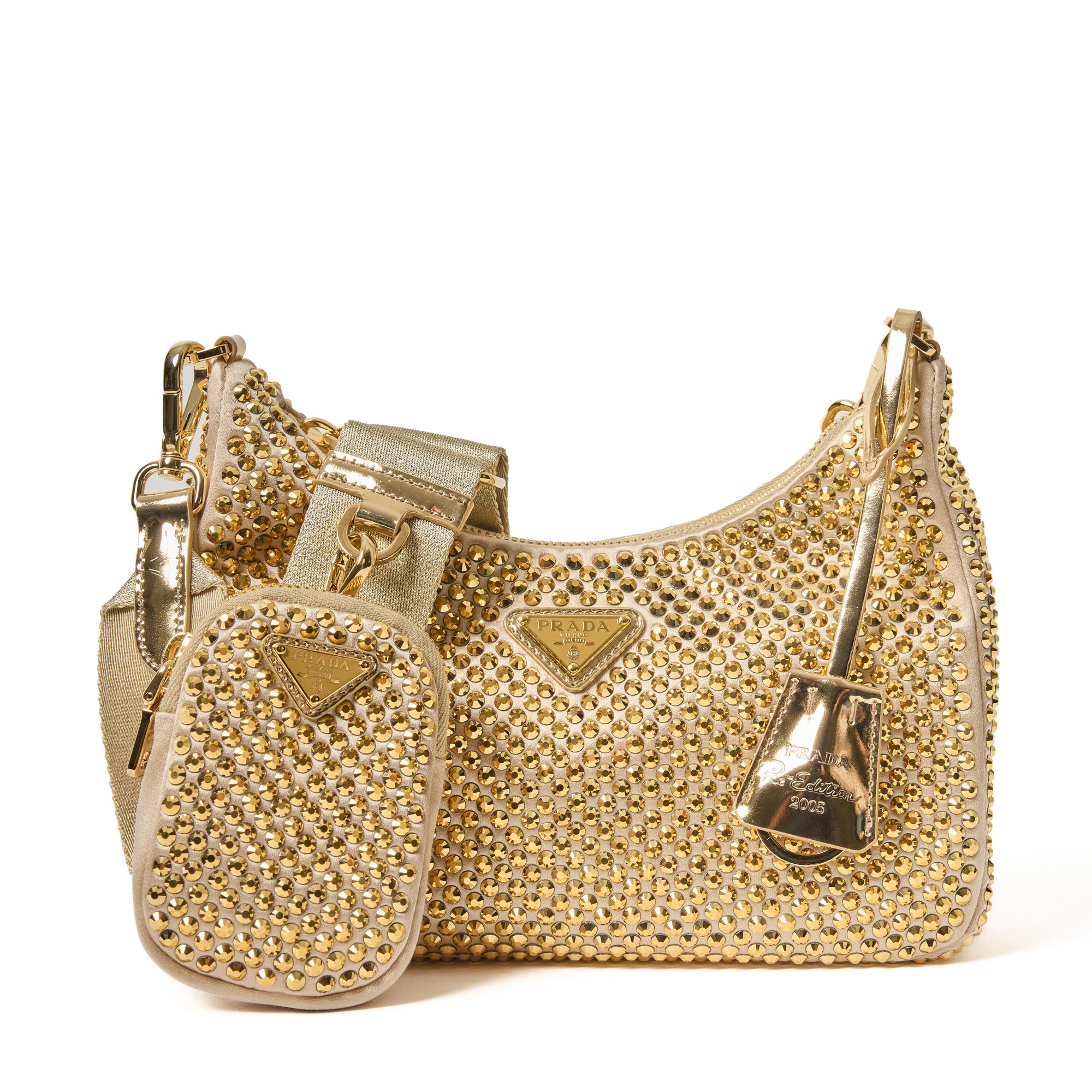Prada Re-Edition 2005 Satin mini-bag with crystals
