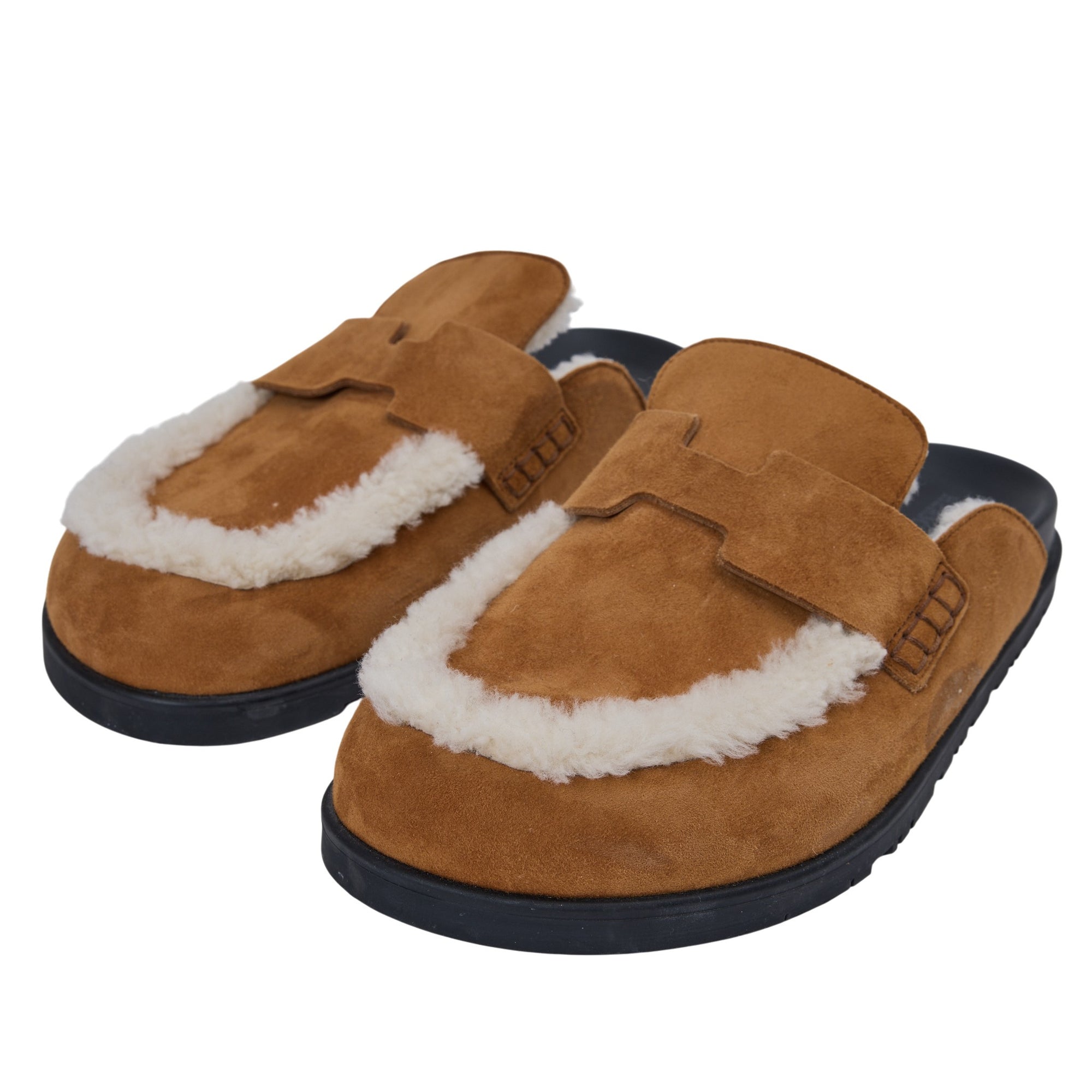 Hermes Shearling Go Mule Size 10
