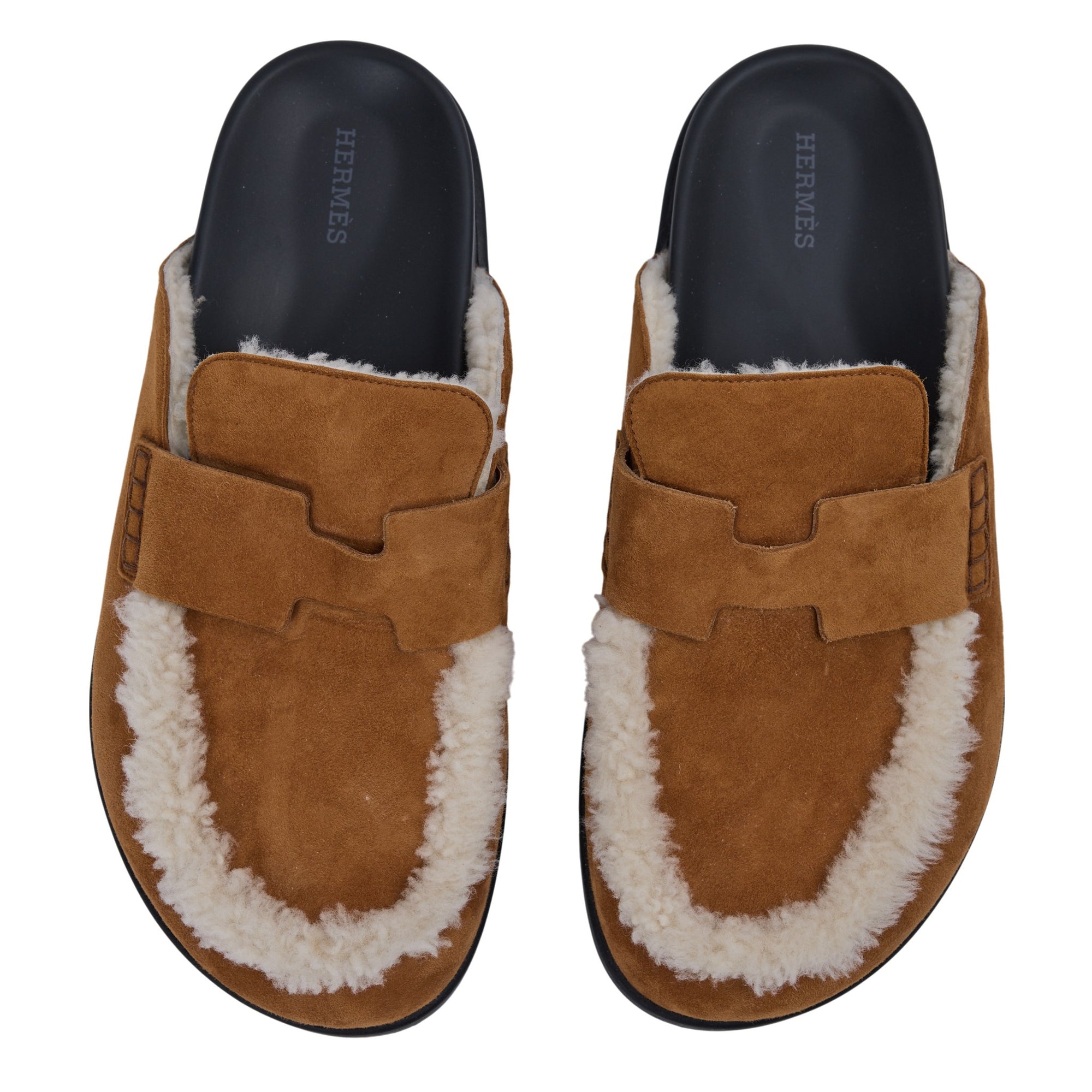 Hermes Shearling Go Mule Size 10