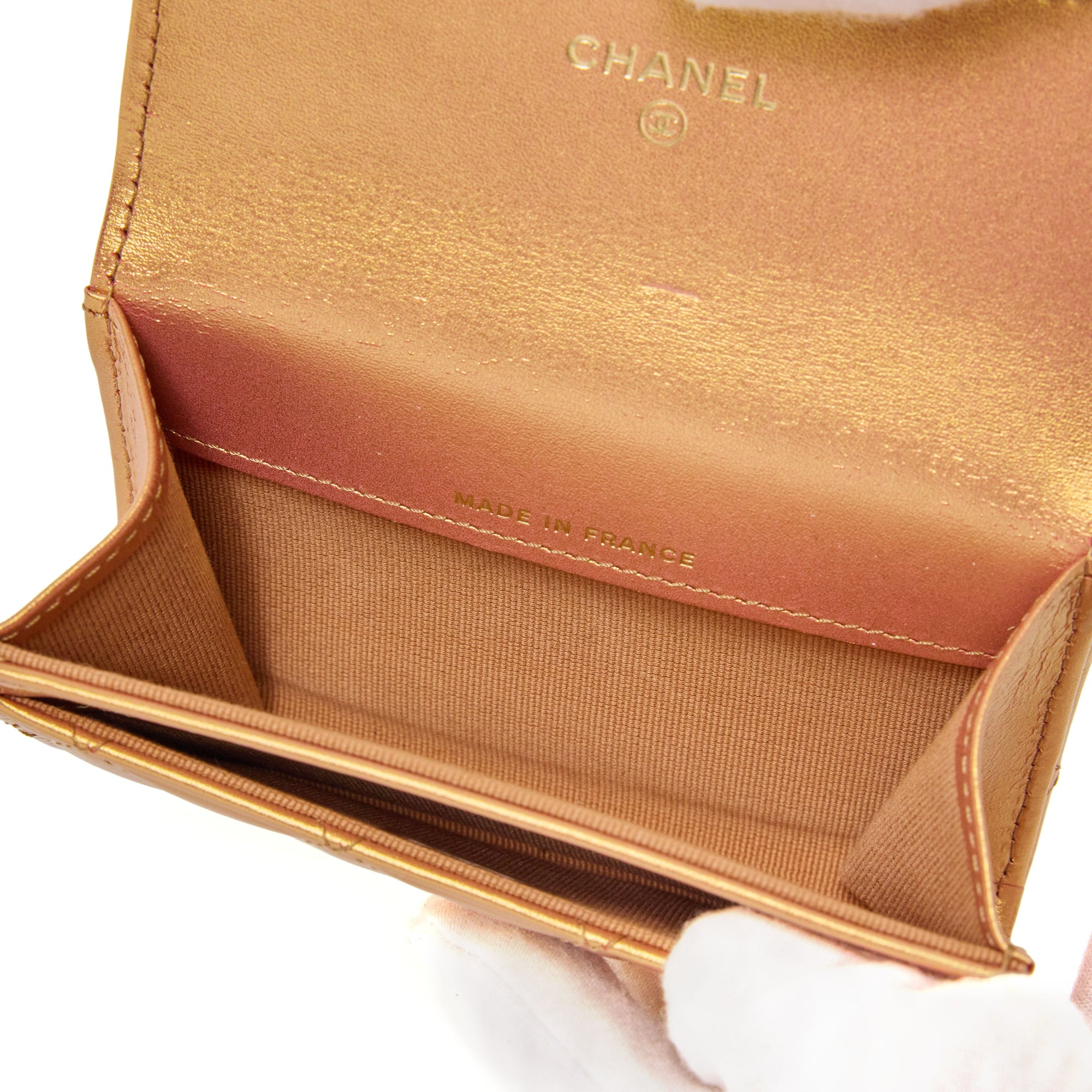 Chanel Card Holder Wallet Gold