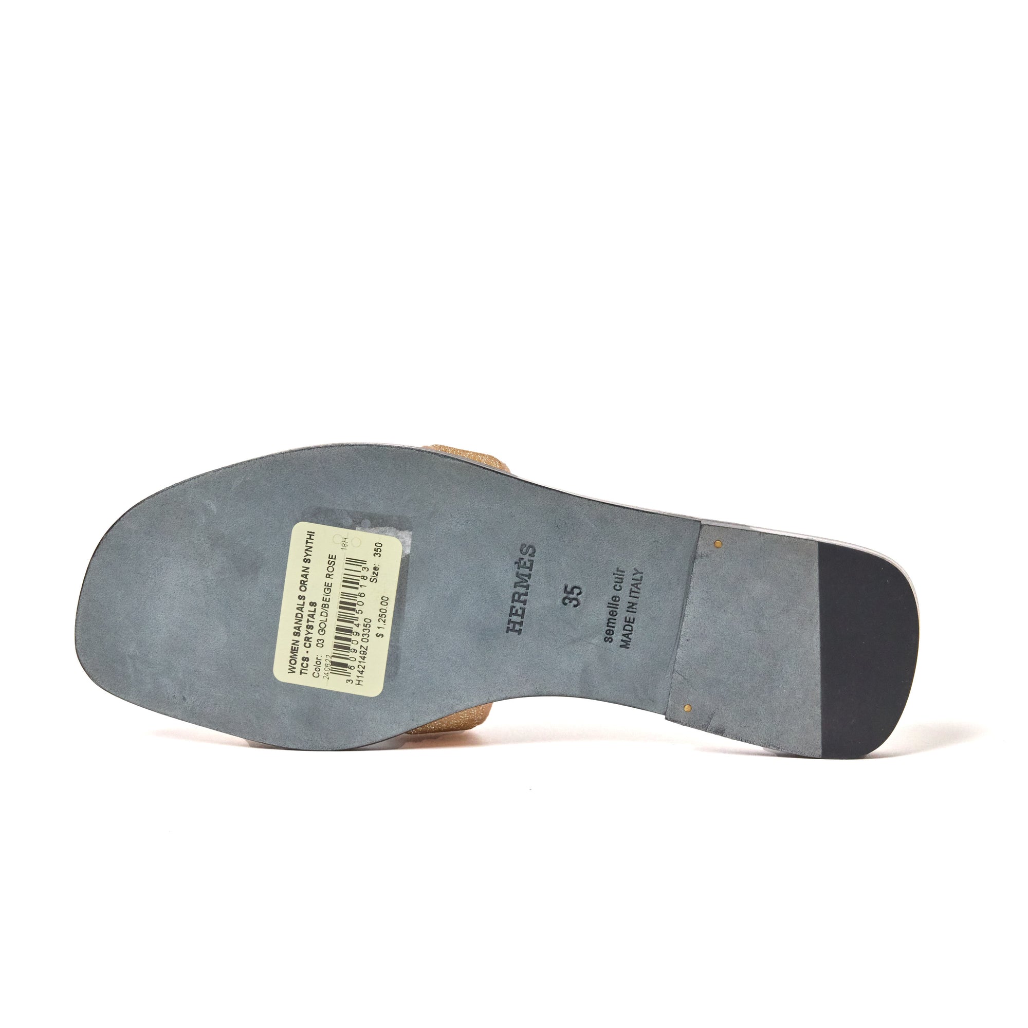 Hermes Crystal Oran Sandal Size 5