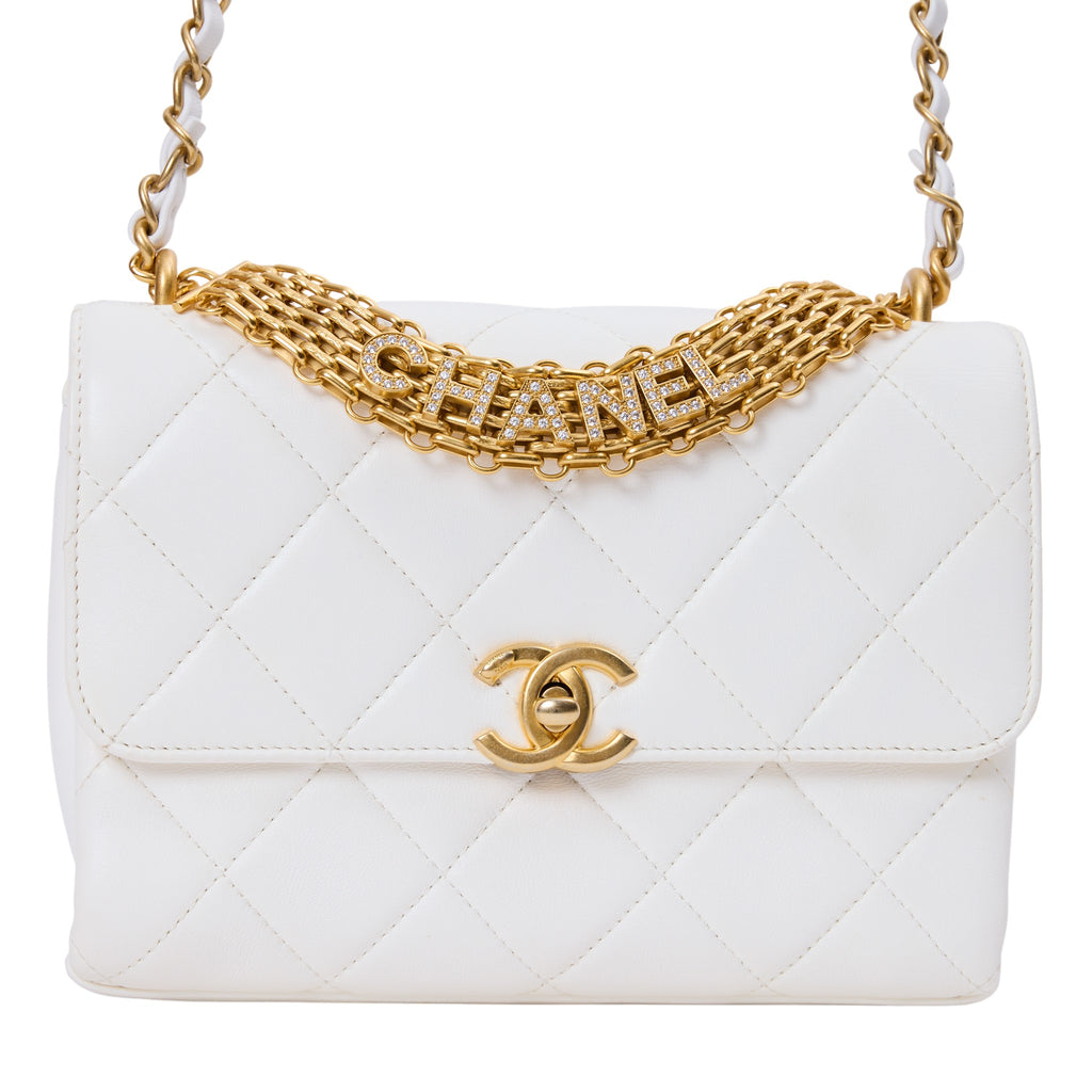 Chanel Quilted Crystal Chain Bag