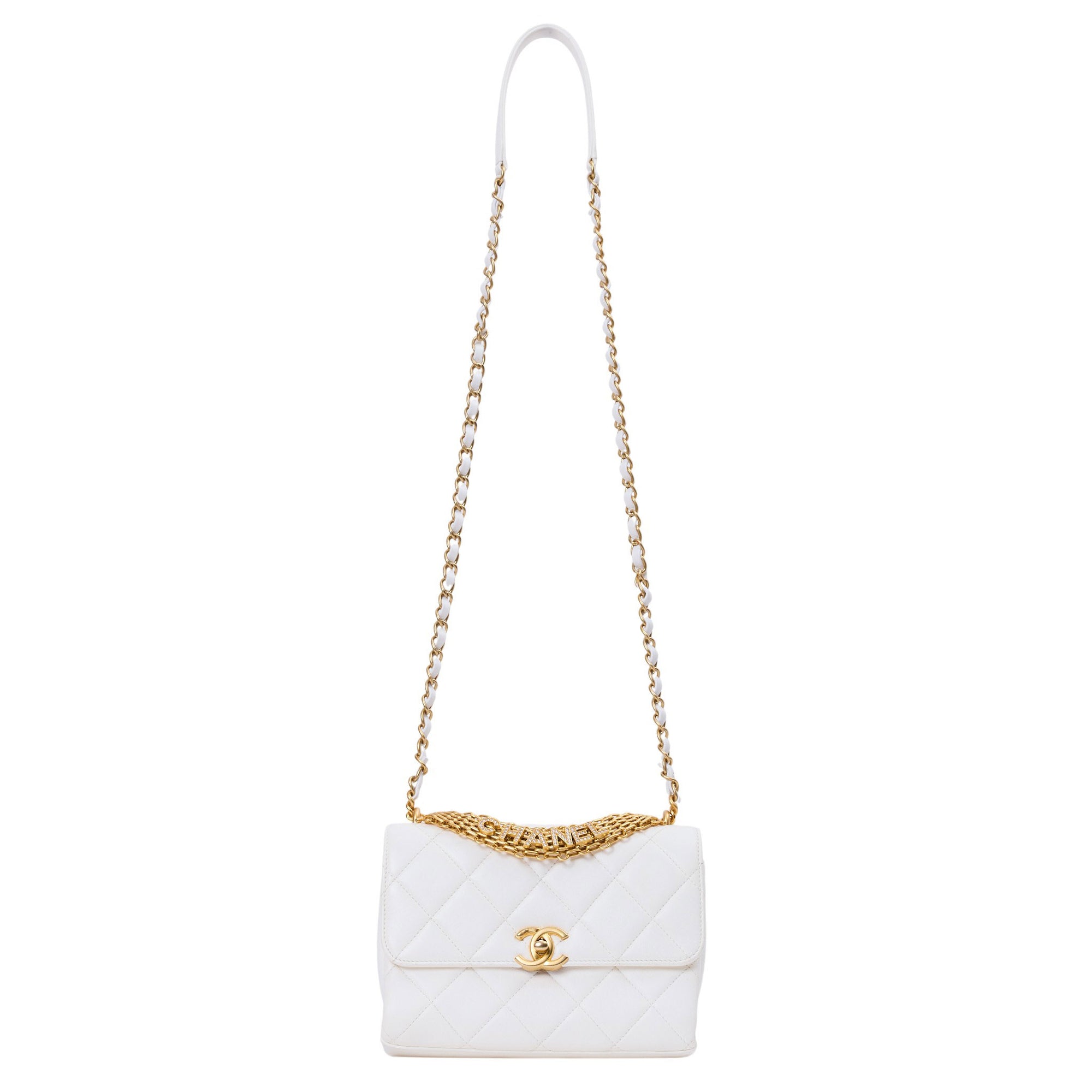 Chanel Quilted Crystal Chain Bag