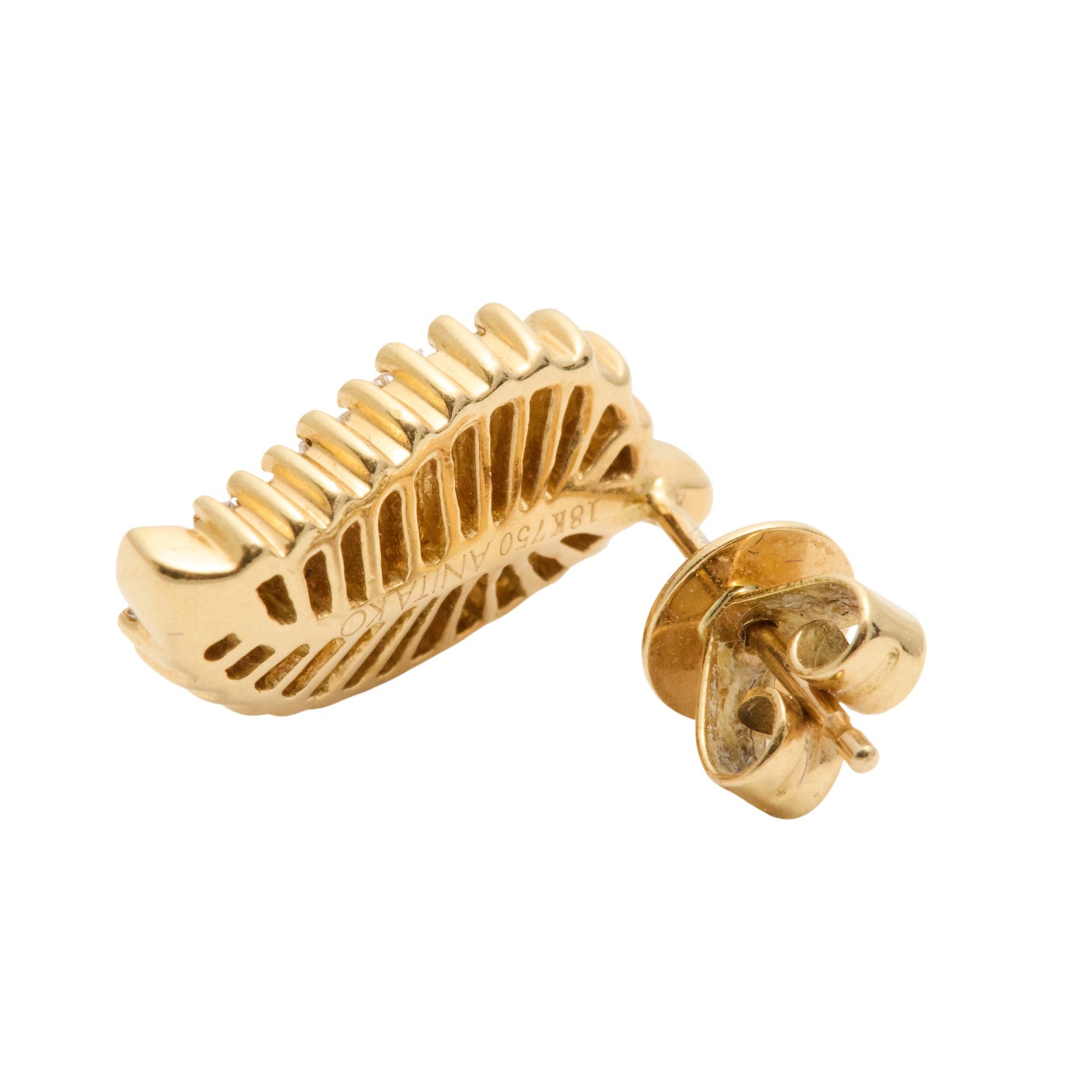 Anita Ko Palm Leaf Stud Earrings