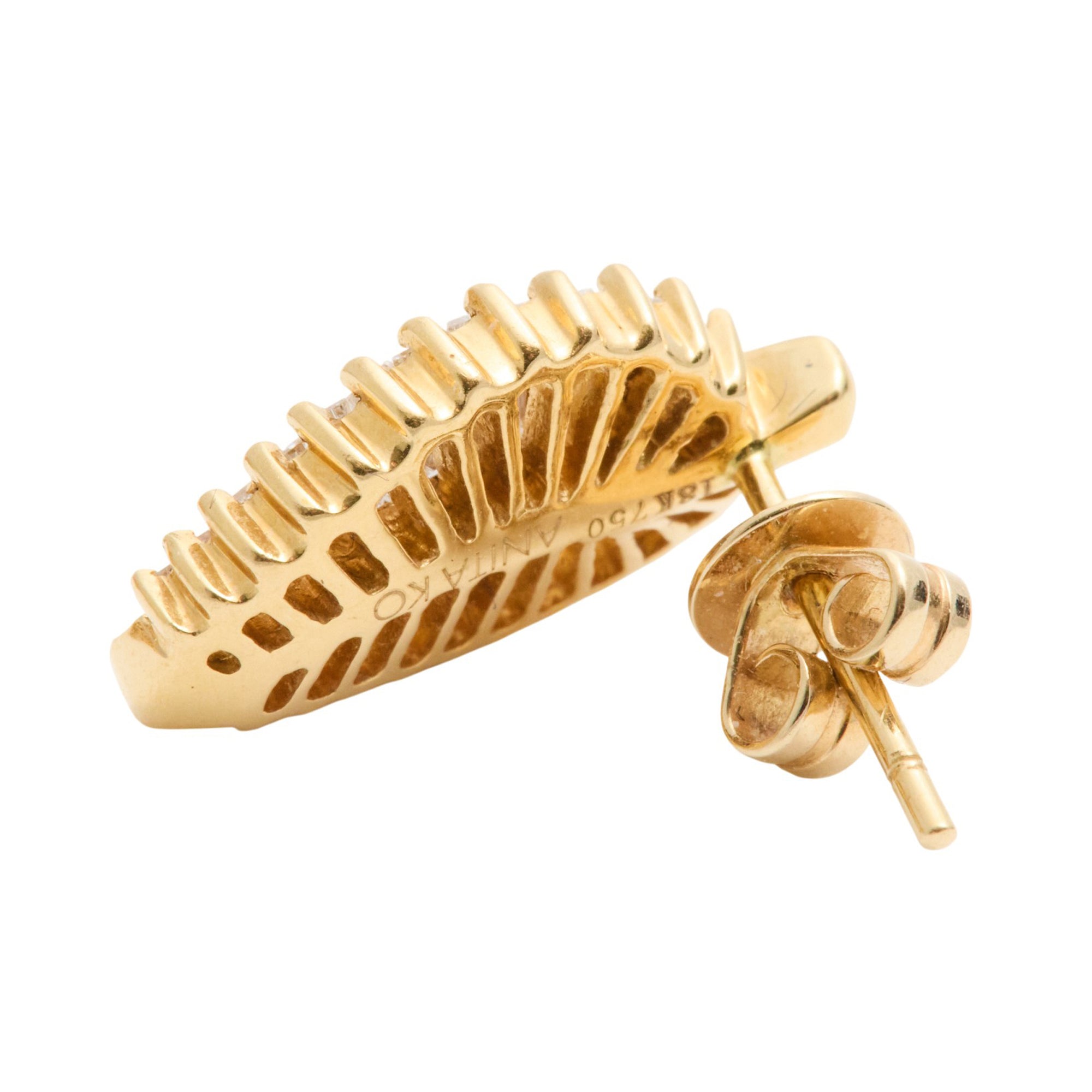 Anita Ko Palm Leaf Stud Earrings