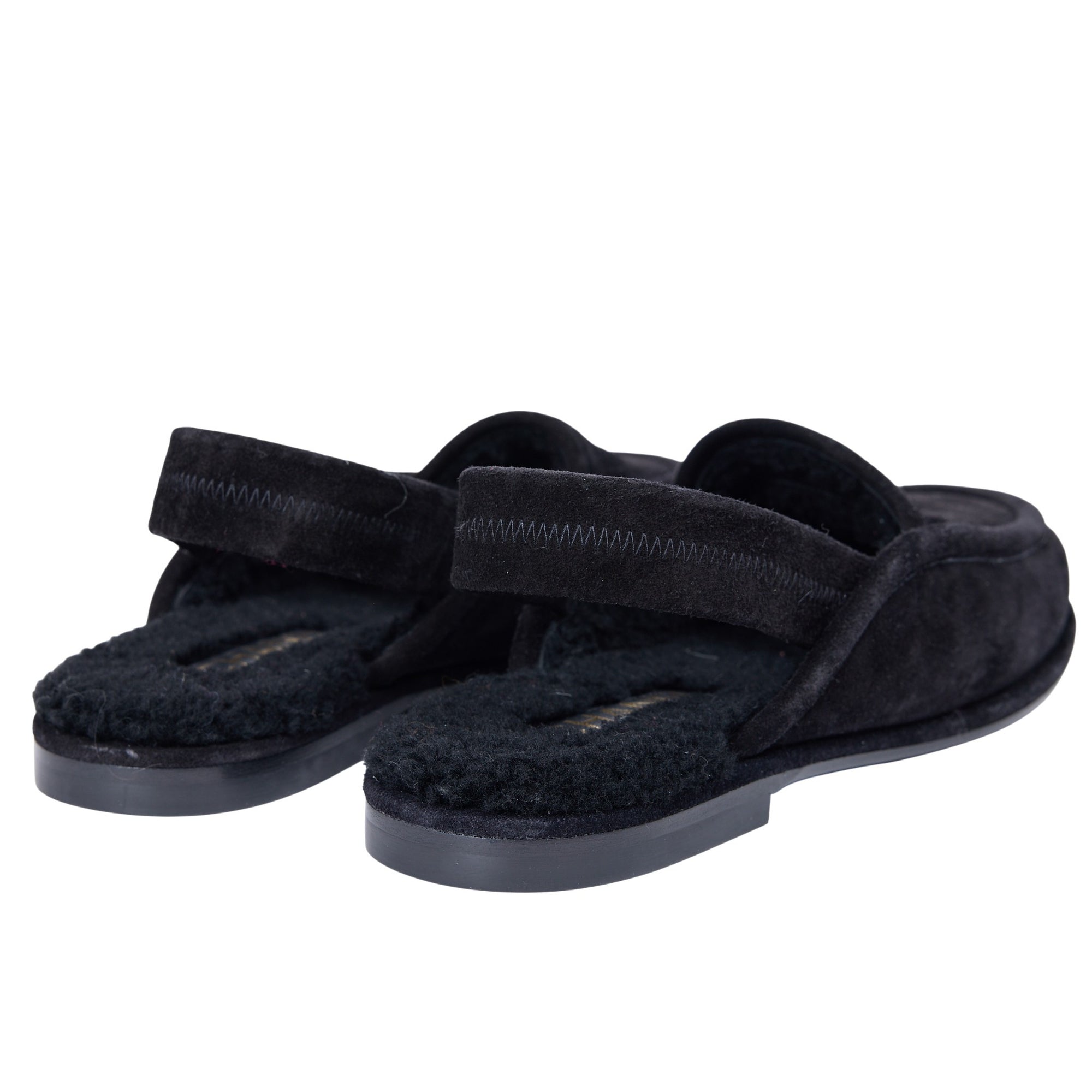 Chanel Shearling Slingback Mule Size 9.5