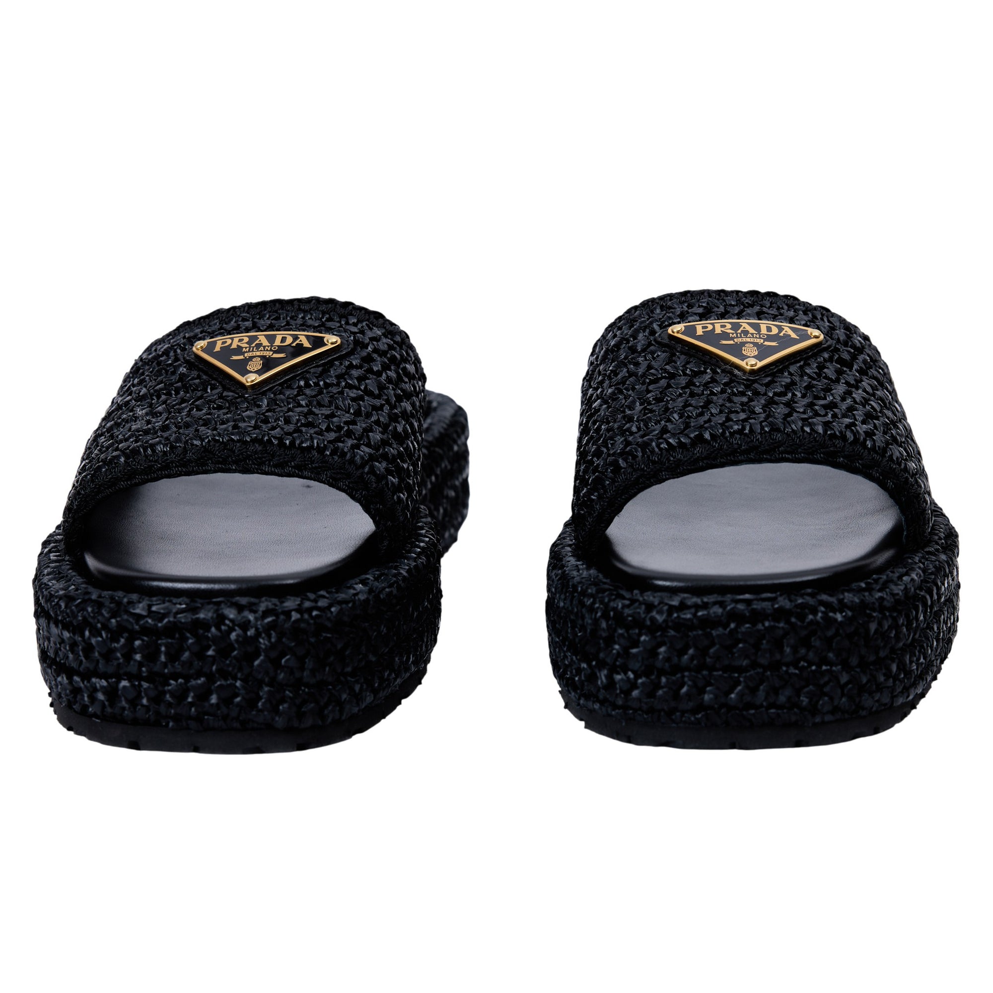 Prada Raffia Platform Slide Size 8