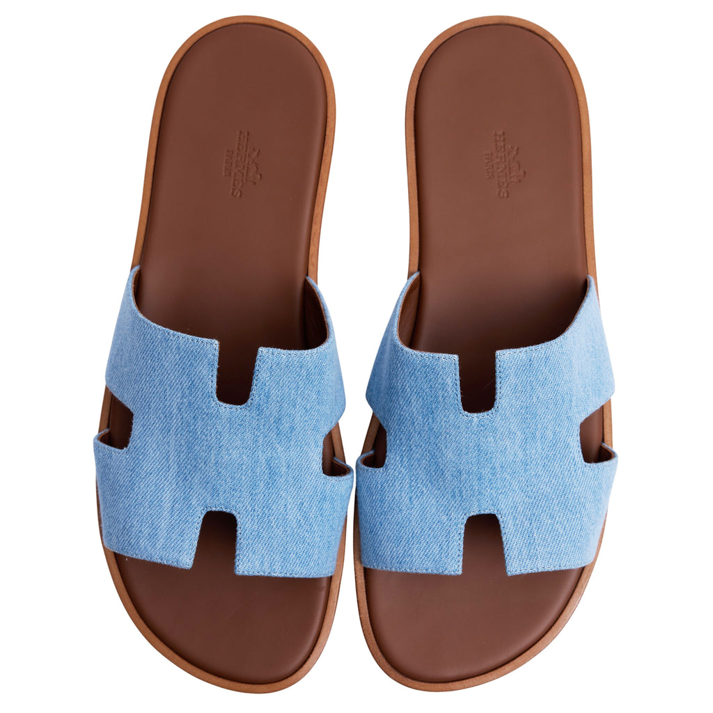 Mens Hermes Denim H Sandal Size 10.5