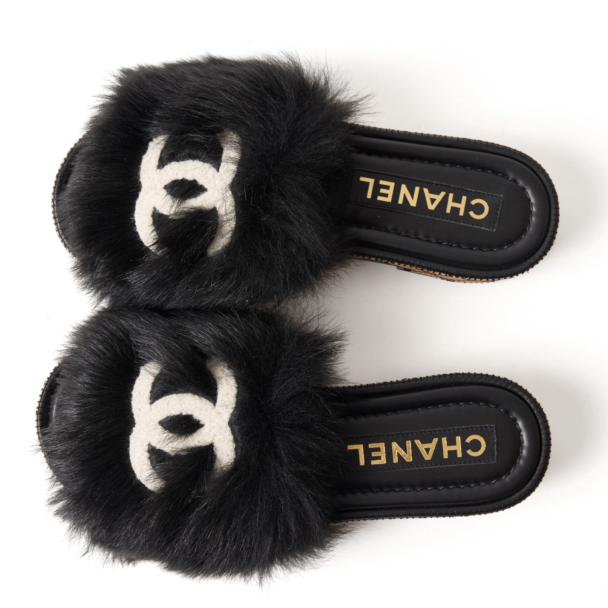 Chanel Shearling Lambskin Mule Size 6.5
